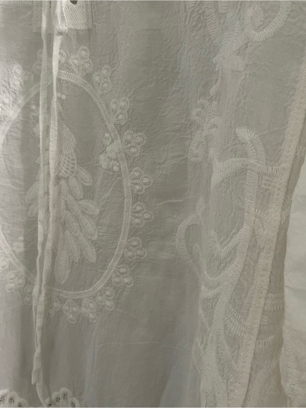 Forgotten Grace bohemian-style peasant Top white blouse Embroidered Lace-Trim XL - Picture 9 of 9